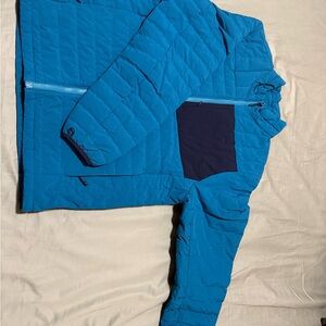 Lands' End Teal Quilted Jacket with Navy Accents - Down Jacket